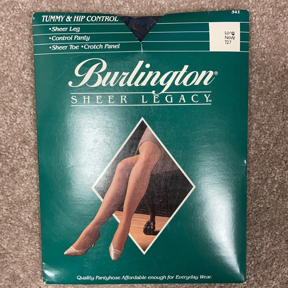 Burlington sheer legacy tummy hip control long navy sheer leg control panty